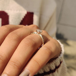 1CT Emerald Nature Inspired Diamond Ring | Lab Grown Diamonds | IGI Certified