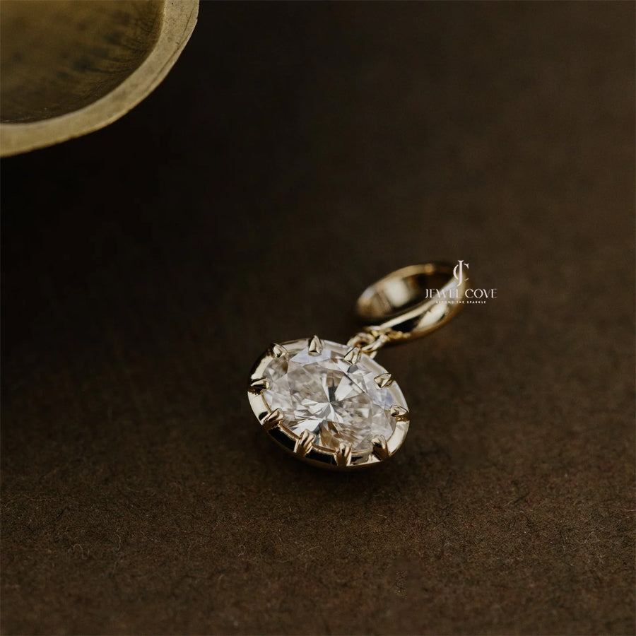 Georgian Collet Set Pendent Charms Lab Grown Pendent | Bezel Protect Prong Setting | IGI Certified | E-F Color