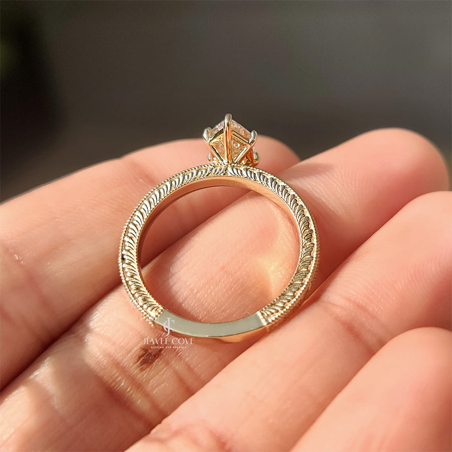 1CT Dutch Marquise Ring in Milgrain Setting | Lab Grown Diamonds | IGI Certified