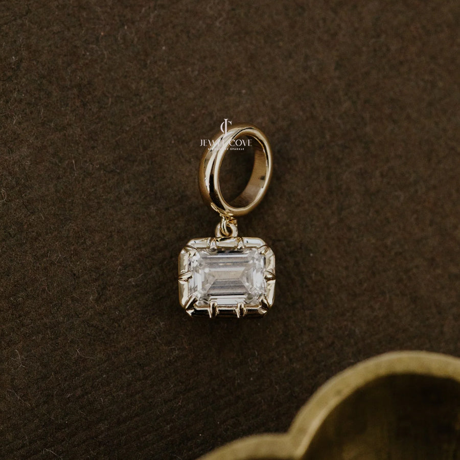 Georgian Collet Set Pendent Charms Lab Grown Pendent | Bezel Protect Prong Setting | IGI Certified | E-F Color