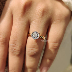 Portuguese Cut Diamond Ring With Tulip Setting | Lab Grown Diamond | solitaire ring | IGI Certified