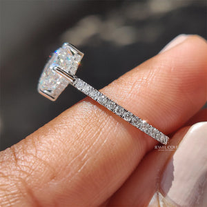 Asscher Cut Lab Grown Engagement Ring With Hidden Halo Design | IGI Certified