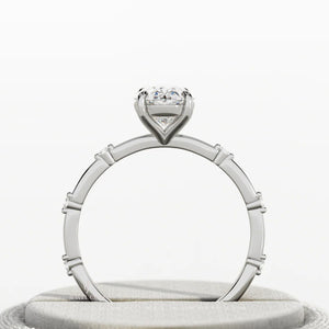 2 CT Oval Moissanite diamond engagement ring | 1.2mm wide thin band | IGI Certified