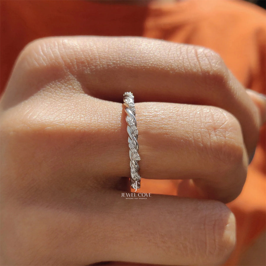 Twisted Eternity Band With Round Lab Grown Diamonds | IGI Certified
