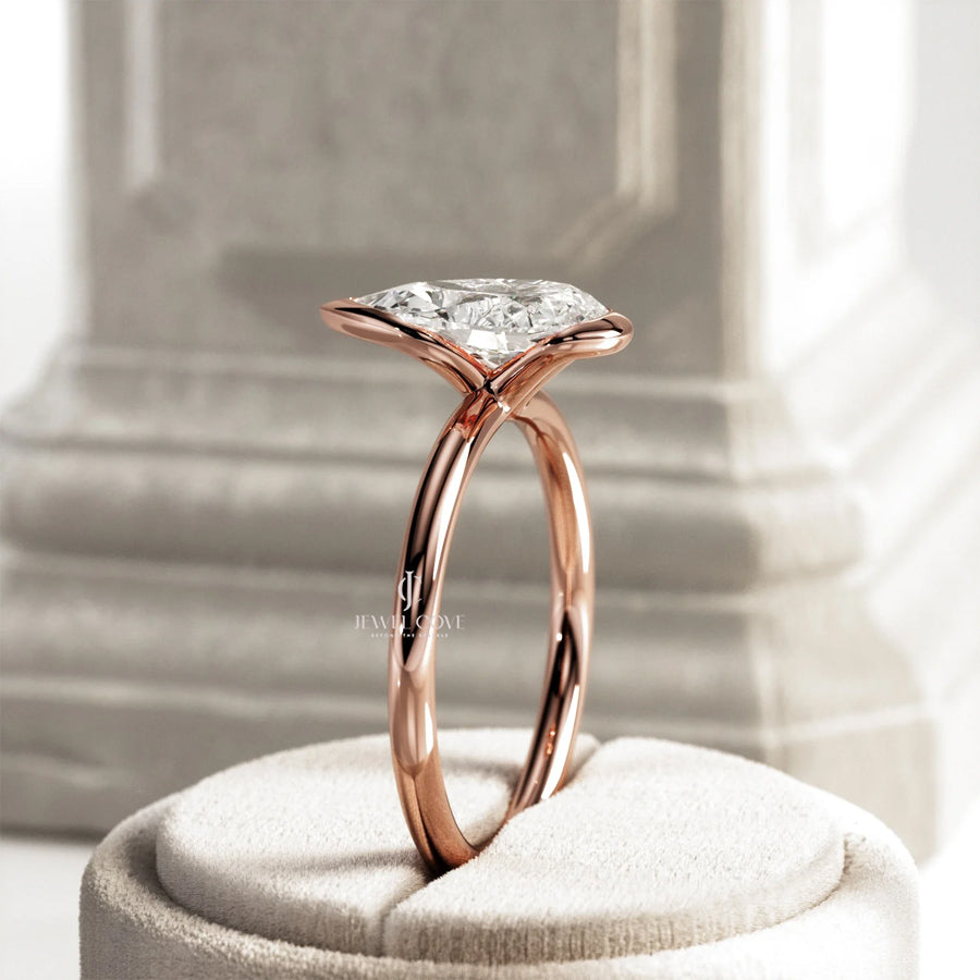2 CT Pear Lab-Grown diamond IGI Certified ring | Bezel Setting | IGI Certified | Solitaire Ring