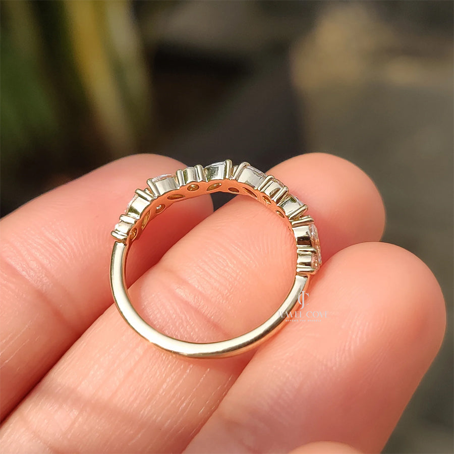 Half Eternity Style Marquise And Round Wedding Band| Lab Grown Diamonds | IGI Certified