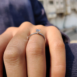 0.50 CT Heart Shape Daily Wear Ring | Lab Grown Diamonds | IGI Certified | E-F Color