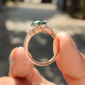 Oval Shaped Engagement Ring In Muse Style | Lab Grown Diamonds | IGI Certified