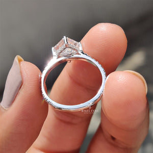 Asscher Cut Lab Grown Engagement Ring With Hidden Halo Design | IGI Certified