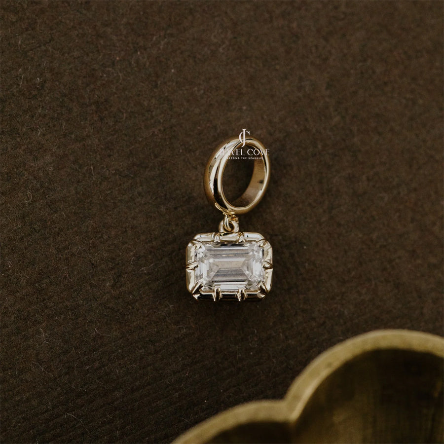 Georgian Collet Set Pendent Charms Lab Grown Pendent | Bezel Protect Prong Setting | IGI Certified | E-F Color