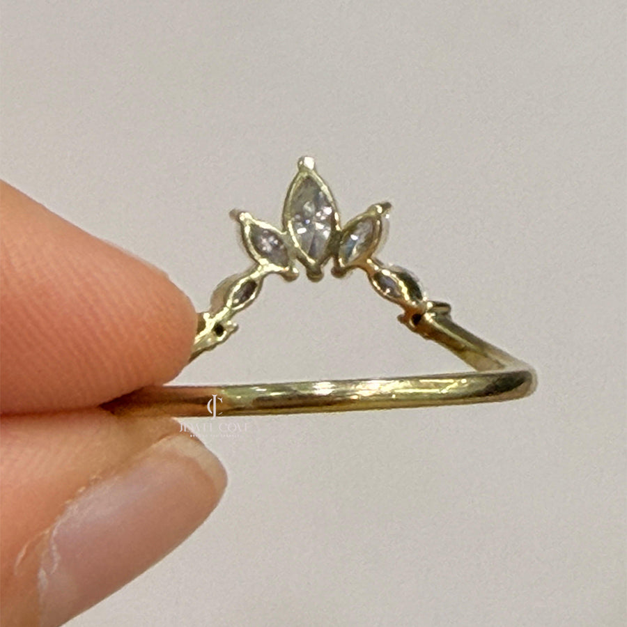 3.50 CT Pear Three Stone Ring | Marquise Wing Bridal Ring Set For Engagement Ring | Lab Grown Diamonds | IGI Certified