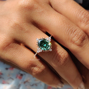 Oval Shaped Engagement Ring In Muse Style | Lab Grown Diamonds | IGI Certified