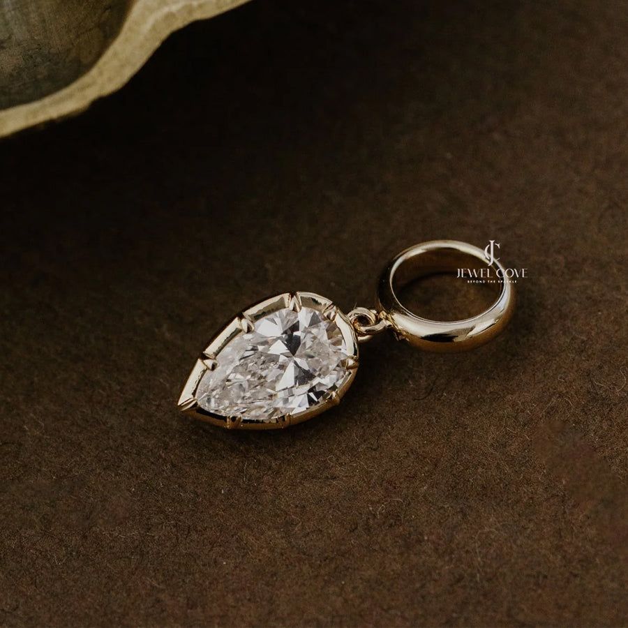 Georgian Collet Set Pendent Charms Lab Grown Pendent | Bezel Protect Prong Setting | IGI Certified | E-F Color