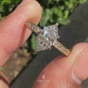 1CT Dutch Marquise Ring in Milgrain Setting | Lab Grown Diamonds | IGI Certified