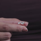 Rose Gold Oval Moissanite Diamond Studs – Elegant Oval Cut Solitaire Earrings for Daily Wear