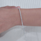 Classic Round Lab Grown Diamond Tennis Bracelet in White Gold, Elegant Everyday Luxury Jewelry
