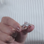 Stackable Oval and Pear Diamond Engagement and Wedding Ring Set, Wedding Jewelry