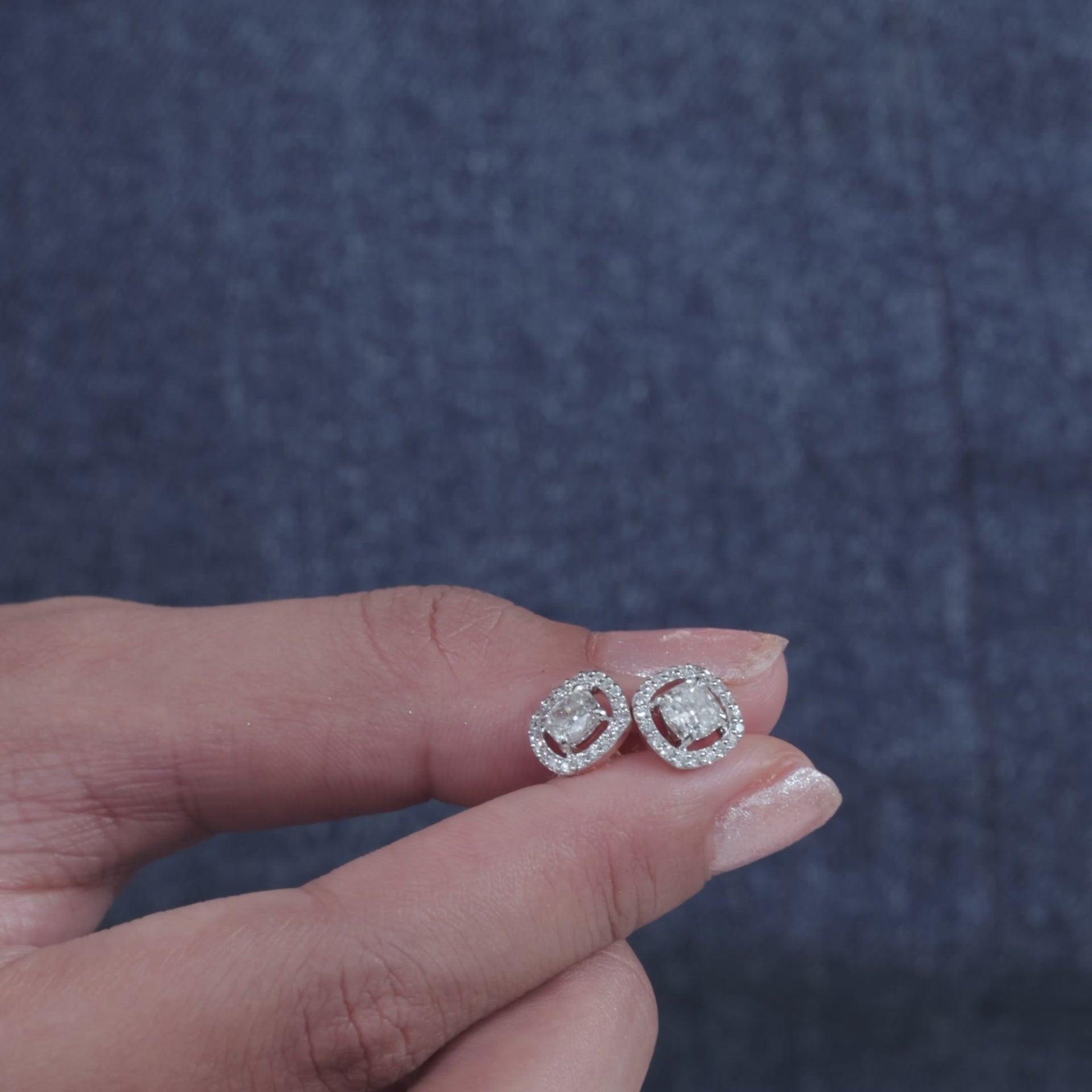 Cushion Lab Grown Diamond Halo Stud Earrings for Any Occasion Stud For Wedding Stud