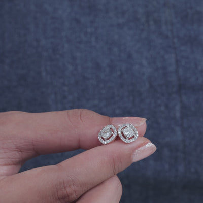 Cushion Lab Grown Diamond Halo Stud Earrings for Any Occasion Stud For Wedding Stud