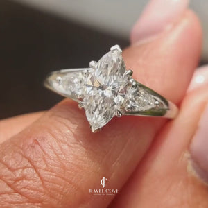 Marquise and Pear Engagement Ring | Lab Grown Diamonds | IGI Certified