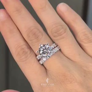 3.5CT Round Lab Grown Diamond IGI Certified Ring | Bridal Set Ring | Ring For Engagement