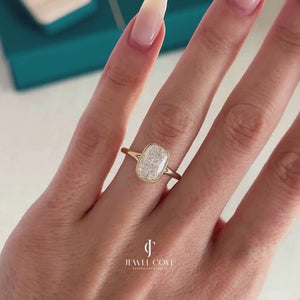 3 CT Cushion Lab-Grown diamond ring | Bezel Setting | Split Shank | IGI Certified | Solitaire Ring