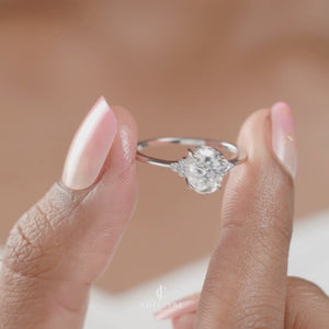 Oval Cut Diamond Cluster Setting Daily Wear Ring | Lab Grown Diamonds | IGI Certified