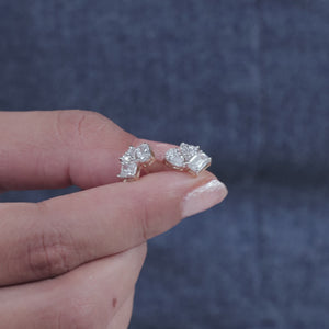 Multi Shape Moissanite Diamond Stud Earrings | IGI Certified | Solitaire Studs