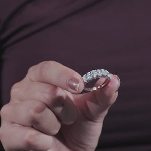 Pear Moissanite Seven-Stone Shared-Prong Ring | IGI Certified | E-F Color
