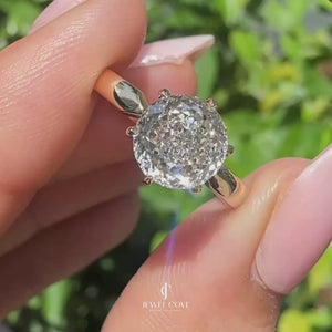 Portuguese Cut Diamond Ring With Tulip Setting | Lab Grown Diamond | solitaire ring | IGI Certified