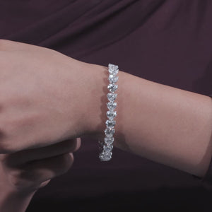 18k Gold Heart Lab Grown Diamond Tennis Bracelet | IGI Certified Bracelet