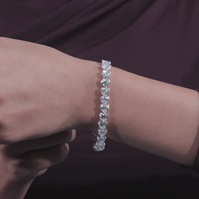 Heart Cut Lab Grown Diamond 18k Gold Bracelet, Precision Cut, Jewellery Gift For Her Anniversary Gift