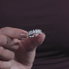 Pear Cut Multi-Stone Moissanite Diamond Band in White Gold – Elegant Pear Shape Cluster Ring, Sparkling Anniversary