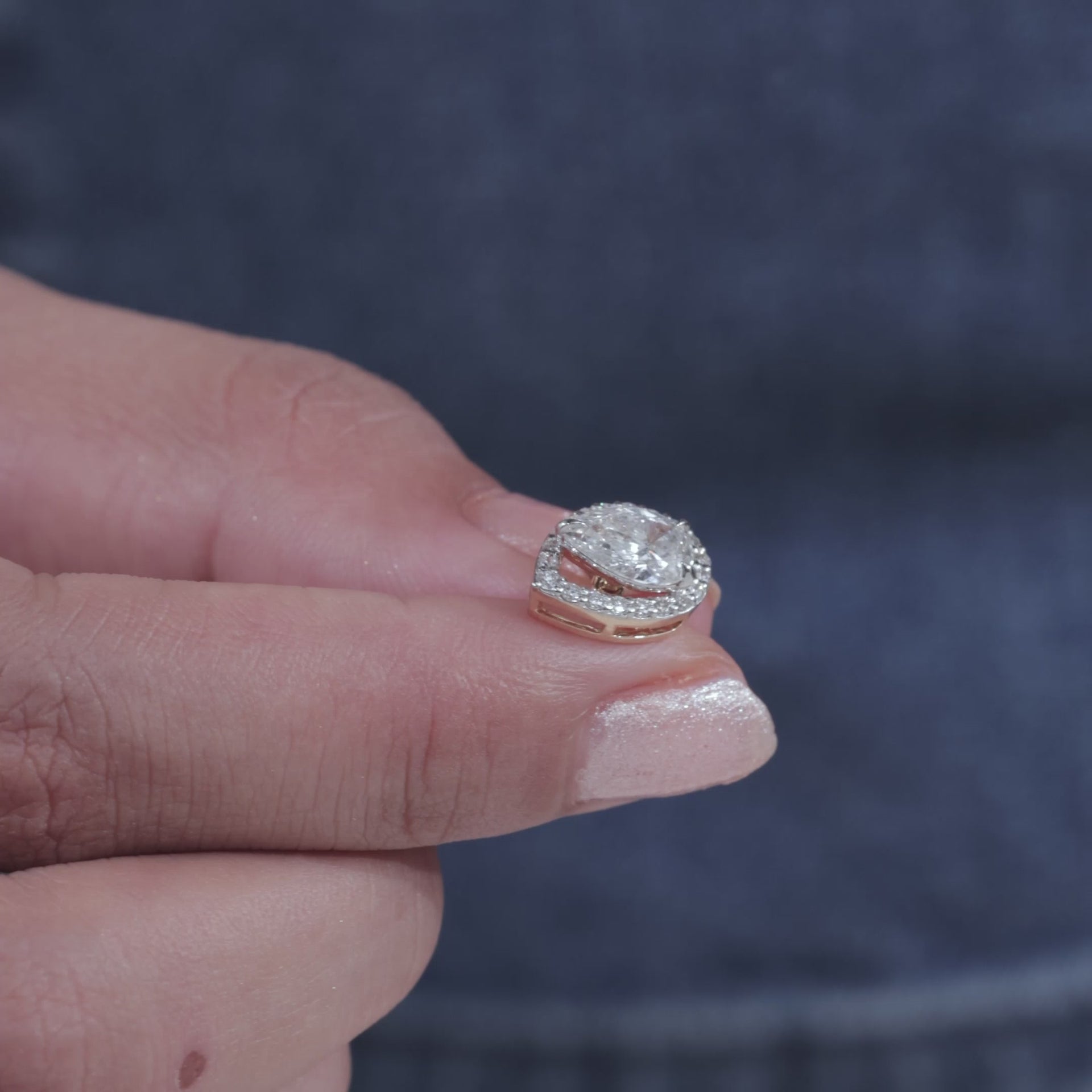 Luxury Pear Moissanite Diamond Stud Earrings with Halo Timeless Jewelry